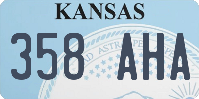 KS license plate 358AHA