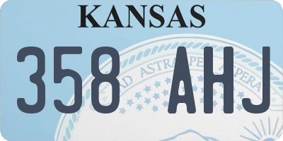 KS license plate 358AHJ