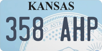 KS license plate 358AHP
