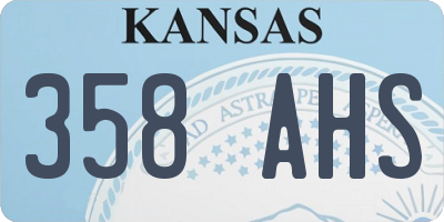 KS license plate 358AHS