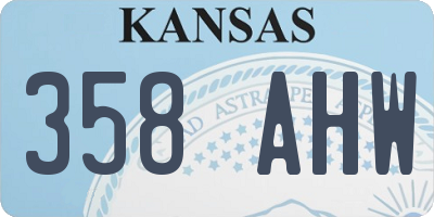 KS license plate 358AHW