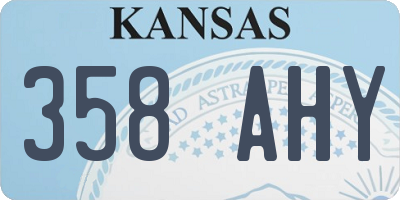 KS license plate 358AHY