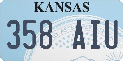 KS license plate 358AIU