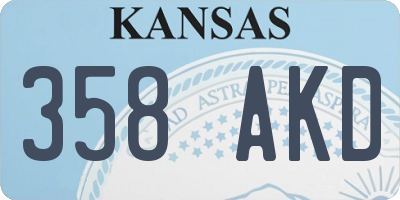 KS license plate 358AKD