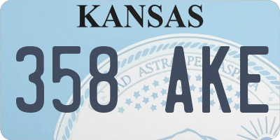 KS license plate 358AKE