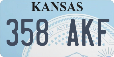KS license plate 358AKF