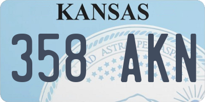 KS license plate 358AKN