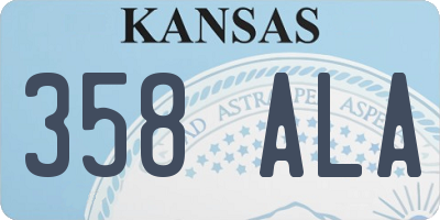 KS license plate 358ALA