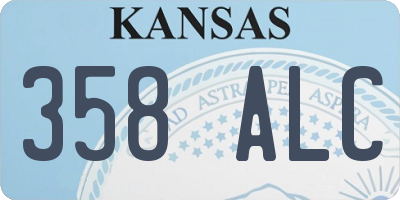 KS license plate 358ALC