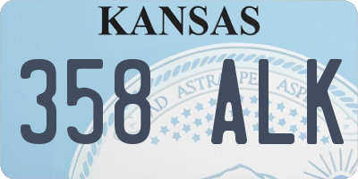 KS license plate 358ALK