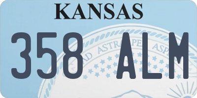 KS license plate 358ALM