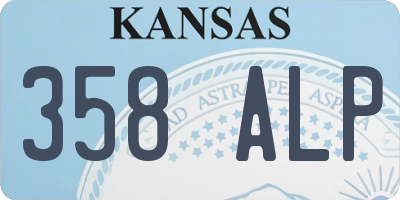KS license plate 358ALP