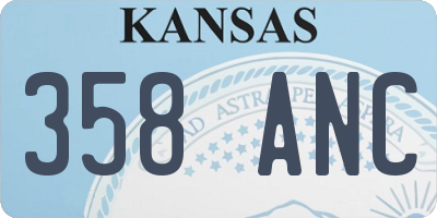 KS license plate 358ANC
