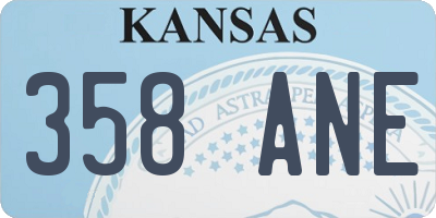 KS license plate 358ANE