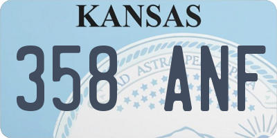 KS license plate 358ANF