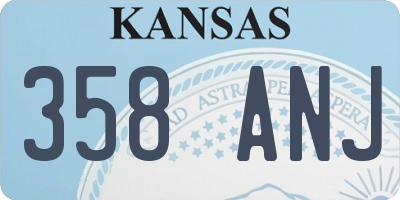 KS license plate 358ANJ