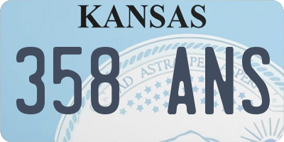 KS license plate 358ANS