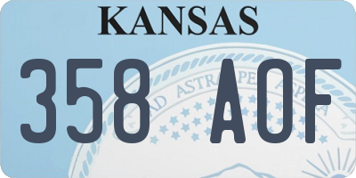 KS license plate 358AOF