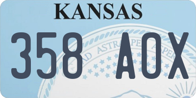 KS license plate 358AOX