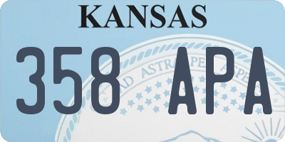 KS license plate 358APA