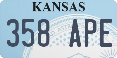 KS license plate 358APE