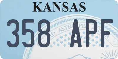 KS license plate 358APF