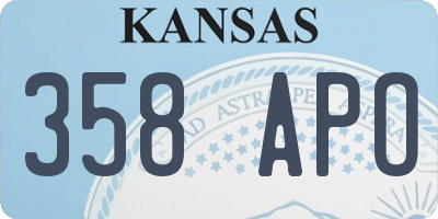 KS license plate 358APO