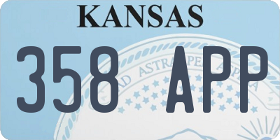 KS license plate 358APP