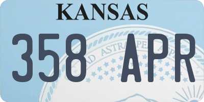 KS license plate 358APR