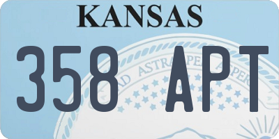 KS license plate 358APT