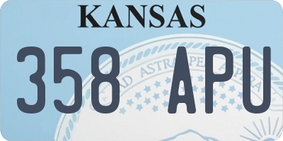 KS license plate 358APU