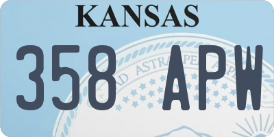 KS license plate 358APW