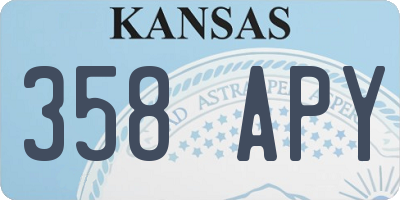 KS license plate 358APY