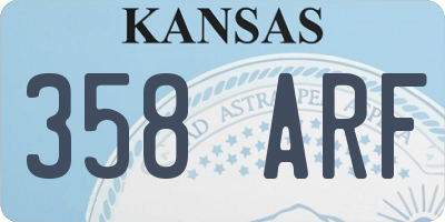 KS license plate 358ARF