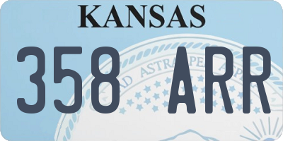 KS license plate 358ARR