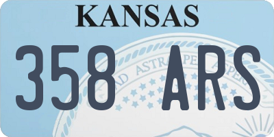 KS license plate 358ARS