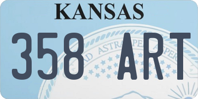 KS license plate 358ART