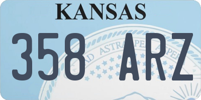 KS license plate 358ARZ