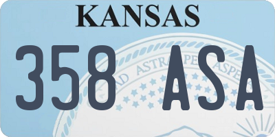 KS license plate 358ASA