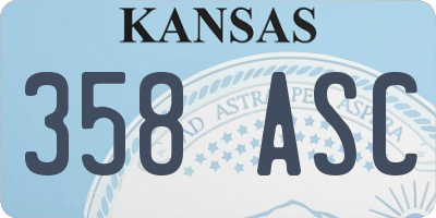 KS license plate 358ASC
