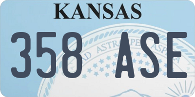 KS license plate 358ASE