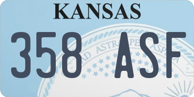 KS license plate 358ASF