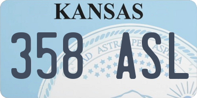 KS license plate 358ASL