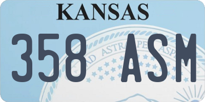 KS license plate 358ASM