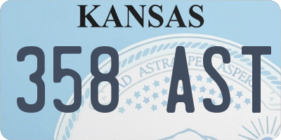 KS license plate 358AST