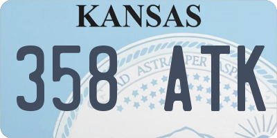 KS license plate 358ATK