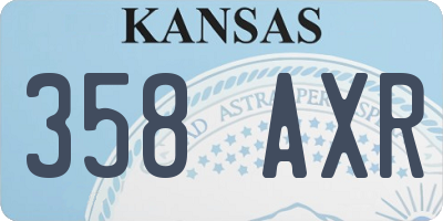 KS license plate 358AXR