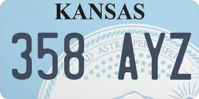 KS license plate 358AYZ