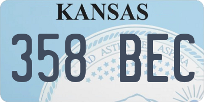 KS license plate 358BEC