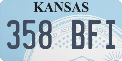 KS license plate 358BFI